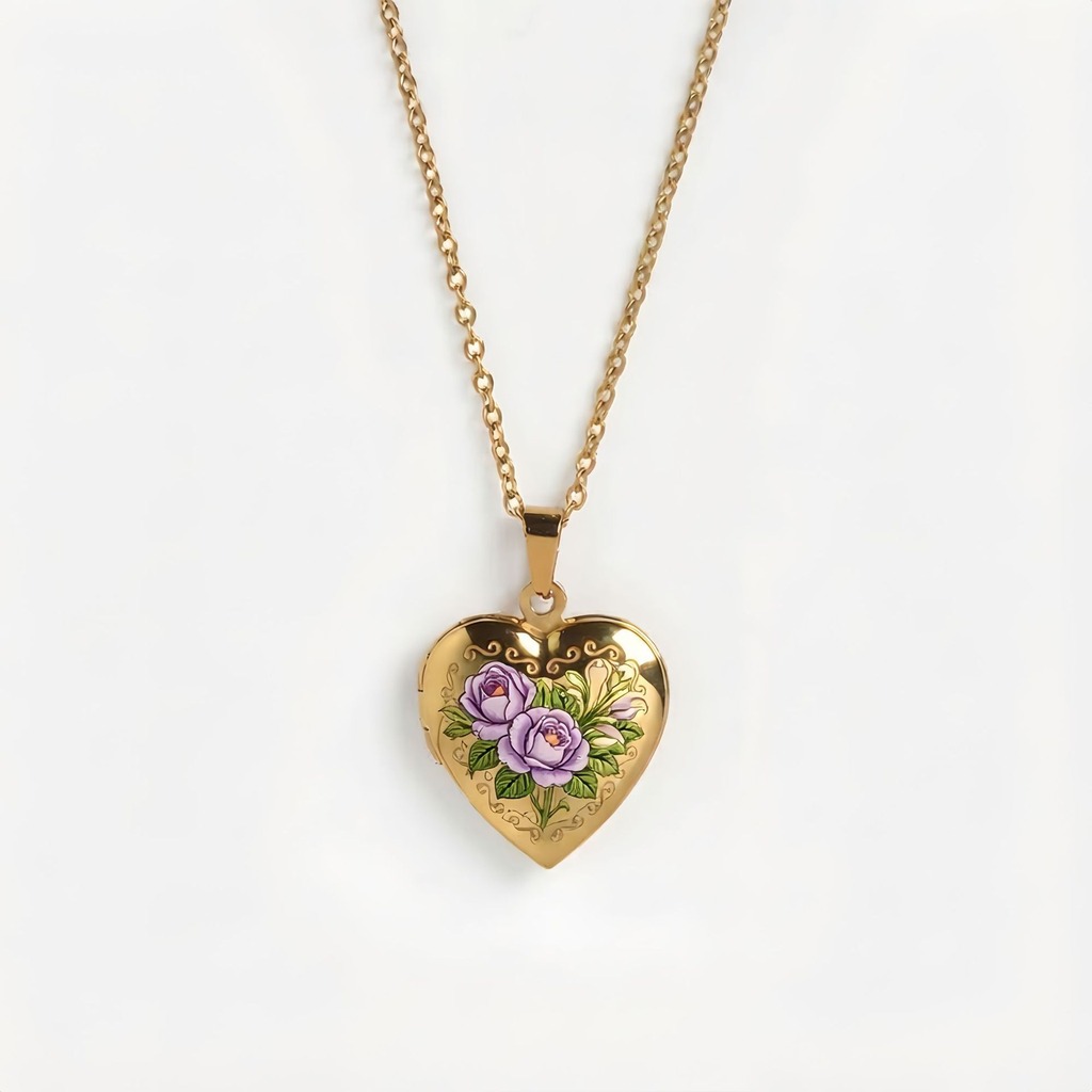Кулон в форме сердца, изящное  – обзор и цена Birth Flower Necklace
